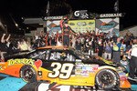 PHOENIX - APRIL 10:  Ryan Newman, driver of the #39 Tornados Chevrolet, celebrates in victory lane after winning the NASCAR Sprint Cup Series SUBWAY Fresh Fit 600 at Phoenix International Raceway on April 10, 2010 in Phoenix, Arizona.  (Photo by Christian Petersen/Getty Images)