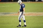 MIAMI GARDENS, FL - FEBRUARY 07: Peyton Manning #18 of the Indianapolis Colts walks on the field against the New Orleans Saints during Super Bowl XLIV on February 7, 2010 at Sun Life Stadium in Miami Gardens, Florida. (Photo by Jed Jacobsohn/Getty Images)