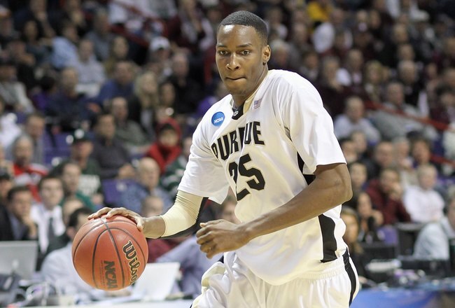 SPOKANE,WA - MARCH 21: JaJuan Johnson #25 of the Purdue Boilermakers drives the ball against the Texas A&M Aggies during the second round of the 2010 NCAA men's basketball tournament at the Spokane Arena on March 21, 2010 in Spokane, Washington. Purdue defeated Texas A&M 63-61. (Photo by Otto Greule Jr/Getty Images)