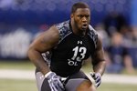 INDIANAPOLIS, IN - FEBRUARY 27: Offensive lineman Anthony Davis of Rutgers runs during the NFL Scouting Combine presented by Under Armour at Lucas Oil Stadium on February 27, 2010 in Indianapolis, Indiana. (Photo by Scott Boehm/Getty Images)