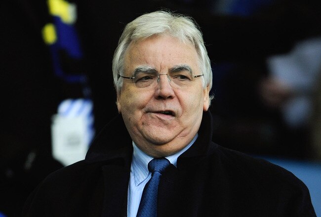 LIVERPOOL, ENGLAND - JANUARY 23: Everton Chairman Bill Kenwright looks on during the FA Cup 4th Round match between Everton and Birmingham City at Goodison Park on January 23, 2010 in Liverpool, England.  (Photo by Michael Regan/Getty Images)