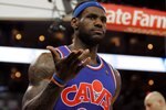 OAKLAND, CA - JANUARY 11:  LeBron James #23 of the Cleveland Cavaliers reacts to a call during their game against the Golden State Warriors at Oracle Arena on January 11, 2010 in Oakland, California.  NOTE TO USER: User expressly acknowledges and agrees that, by downloading and/or using this Photograph, user is consenting to the terms and conditions of the Getty Images License Agreement.  (Photo by Ezra Shaw/Getty Images)