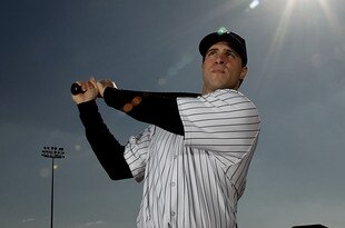 TAMPA, FL - FEBRUARY 25:  (EDITOR'S NOTE: IMAGE HAS BEEN DIGITALLY DESATURATED) Mark Teixeira #25 of the New York Yankees poses for a photo during Spring Training Media Photo Day at George M. Steinbrenner Field on February 25, 2010 in Tampa, Florida.  (Photo by Nick Laham/Getty Images)