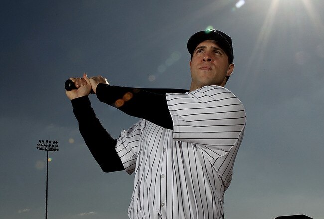 TAMPA, FL - FEBRUARY 25:  (EDITOR'S NOTE: IMAGE HAS BEEN DIGITALLY DESATURATED) Mark Teixeira #25 of the New York Yankees poses for a photo during Spring Training Media Photo Day at George M. Steinbrenner Field on February 25, 2010 in Tampa, Florida.  (Photo by Nick Laham/Getty Images)