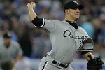 TORONTO - APRIL 12:  Starting pitcher Jake Peavy #44 of the Chicago White Sox throws a pitch against  the Toronto Blue Jays during their MLB game at the Rogers Centre April 12, 2010 in Toronto, Ontario.(Photo By Dave Sandford/Getty Images)
