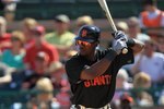 SCOTTSDALE, AZ - MARCH 04:  Fred Lewis #14 of the San Francisco Giants bats against the Milwaukee Brewers during a spring training game at Scottsdale Stadium on March 4, 2010 in Scottsdale, Arizona.  (Photo by Chris McGrath/Getty Images)