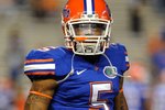 GAINESVILLE, FL - NOVEMBER 7: Cornerback Joe Haden #5 of the Florida Gators sets on defense against the Vanderbilt Commodores  on November 7, 2009 at Ben Hill Griffin Stadium in Gainesville, Florida.  (Photo by Al Messerschmidt/Getty Images) 