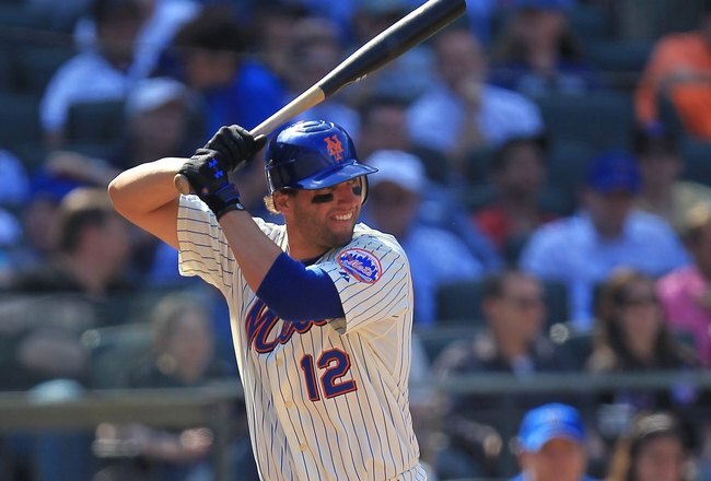 NEW YORK - APRIL 05: Jeff Francoeur #12 of the New York Mets bats against the Florida Marlins during their Opening Day game at Citi Field on April 5, 2010 in the Flushing neighbourhood of the Queens borough of New York City.  (Photo by Chris McGrath/Getty Images)