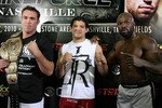 HOLLYWOOD - MARCH 17:  From L to right : Undefeated Light Heavyweight contender 'King Mo' Lawal attends the CBS' Strikeforce MMA Fighters Open Media Workout on March 17, 2010 in Hollywood, California.  (Photo by Valerie Macon/Getty Images)