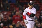 BOSTON - APRIL 17:  Marco Scutaro #16  of the Boston Red Sox reacts after flying out with two men on base  against the Tampa Bay Rays at Fenway Park on April 17, 2010 in Boston, Massachusetts. (Photo by Jim Rogash/Getty Images)
