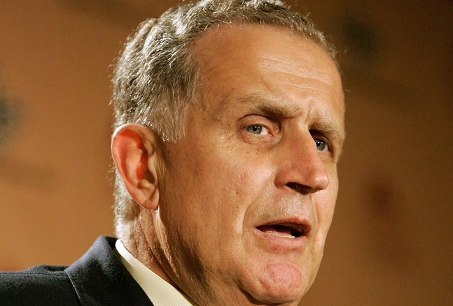 NEW ORLEANS - SEPTEMBER 25:  Former NFL Commissioner Paul Tagliabue speaks to the media prior to the Monday Night Football game between the Atlanta Falcons and the New Orleans Saints on September 25, 2006 at the Superdome in New Orleans, Louisiana.  Tonight's game marks the first time since Hurricane Katrina struck last August, that the Superdome, which served as a temporary shelter to thousands of stranded victims in the wake of Katrina, has played host to an NFL game.  (Photo by Chris Graythen/Getty Images)