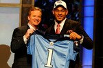 NEW YORK - APRIL 22:  Derrick Morgan from the Georgia Tech Yellow Jackets poses with NFL Commissioner Roger Goodell as they hold up a Tennessee Titans jersey after the Titans selected Morgan number 16 overall during the first round of the 2010 NFL Draft at Radio City Music Hall on April 22, 2010 in New York City.  (Photo by Jeff Zelevansky/Getty Images)