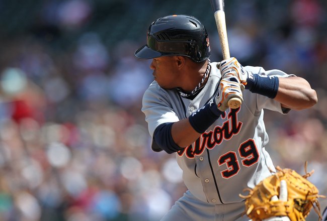 SEATTLE - APRIL 18:  Ramon Santiago #39 of the Detroit Tigers bats against the Seattle Mariners at Safeco Field on April 18, 2010 in Seattle, Washington. (Photo by Otto Greule Jr/Getty Images)