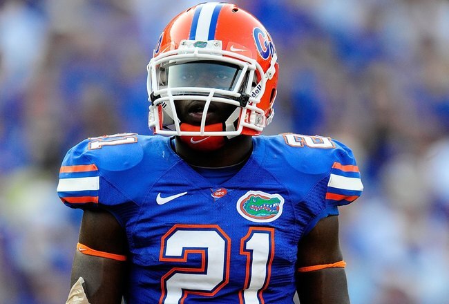 GAINESVILLE, FL - SEPTEMBER 19:  Major Wright #21 of the Florida Gators prior to the game against the Tennessee Volunteers at Ben Hill Griffin Stadium on September 19, 2009 in Gainesville, Florida.  (Photo by Sam Greenwood/Getty Images)