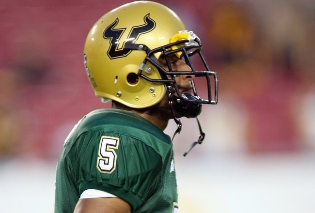 TAMPA, FL - SEPTEMBER 28: Nate Allen #5 of the University of South Florida Bulls looks on the field before the game against the West Virginia Mountaineers at Raymond James Stadium September 28, 2007 in Tampa Florida. (Photo by Marc Serota/Getty Images) 