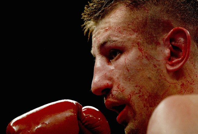 CHICAGO - MAY 21:  Tomasz Adamek fights Paul Briggs for the WBC Light Heavyweight Championship on May 21, 2005 at the United Center in Chicago, Illinois. (Photo by Jonathan Daniel/Getty Images)