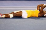 MELBOURNE, AUSTRALIA - JANUARY 30:  Serena Williams of the United States of America celebrates winning championship point in her women's final match against Justine Henin of Belgium during day thirteen of the 2010 Australian Open at Melbourne Park on January 30, 2010 in Melbourne, Australia.  (Photo by Mark Dadswell/Getty Images)