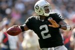 OAKLAND, CA - SEPTEMBER 27:  JaMarcus Russell #2 of the Oakland Raiders in action during their game against the Denver Broncos at the Oakland-Alameda County Coliseum on September 27, 2009 in Oakland, California.  (Photo by Ezra Shaw/Getty Images)