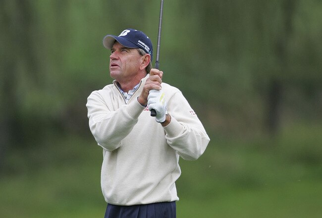 TIMONIUM, MD - OCTOBER 02:  Nick Price of Zimbabwe plays a shot from the fairway during the second round of the Constellation Energy Senior Players Championship at Baltimore Country Club/Five Farms (East Course) held on October 2, 2009 in Timonium, Maryland  (Photo by Michael Cohen/Getty Images)