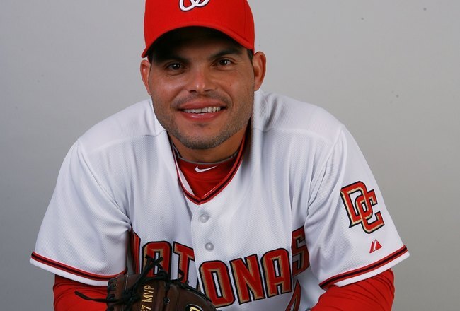 VIERA, FL - FEBRUARY 28:  Catcher Ivan Rodriguez #7 of the Washington Nationals poses during photo day at Space Coast Stadium on February 28, 2010 in Viera, Florida.  (Photo by Doug Benc/Getty Images)