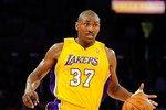 LOS ANGELES, CA - APRIL 27:  Ron Artest #37 of the Los Angeles Lakers moves the ball while taking on the Oklahoma City Thunder during Game Five of the Western Conference Quarterfinals of the 2010 NBA Playoffs at Staples Center on April 27, 2010 in Los Angeles, California.  (Photo by Kevork Djansezian/Getty Images)