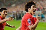 SEOUL, SOUTH KOREA - JUNE 17:  Manchester United's Korean midfielder Park Ji-Sung of South Korea reels off celebrating a goal scored during the 2010 FIFA World Cup Asian Qualifiers match between Iran and South Korea at Seoul World Cup Stadium on June 17, 2009 in Seoul, South Korea.  (Photo by Han Myung-Gu/Getty Images)