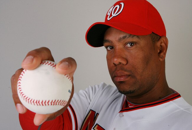 VIERA, FL - FEBRUARY 28:  Pitcher Livan Hernandez #61 of the Washington Nationals poses during photo day at Space Coast Stadium on February 28, 2010 in Viera, Florida.  (Photo by Doug Benc/Getty Images)