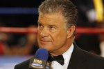 MEMPHIS, TN - MAY 19:  Jim Lampley, HBO commentator during the WBC Eliminator Middleweight fight.  Kelly Pavlik won the fight with a seventh-round TKO at FedExForum on May 19, 2007 in Memphis, Tennessee. (Photo by Joe Murphy/Getty Images