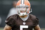 BEREA, OH - MAY 01:  Joe Haden #5 of the Cleveland Browns looks on during rookie mini camp at the Cleveland Browns Training and Administrative Complex on May 1, 2010 in Berea, Ohio.  (Photo by Gregory Shamus/Getty Images)