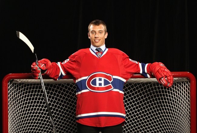 MONTREAL, QC - JUNE 27: Gabriel Dumont poses for a portrait after being drafted by the Montreal Canadiens during the second day of the 2009 NHL Entry Draft at the Bell Centre on June 27, 2009 in Montreal, Quebec, Canada. (Photo by Jamie Squire/Getty Images)
