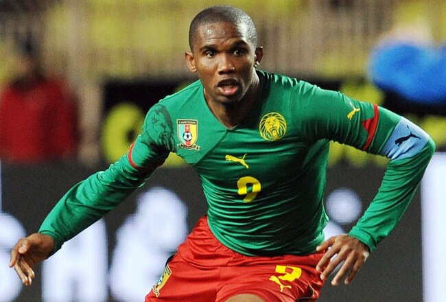 MONACO - MARCH 03:  Samuel Eto'o of Cameroon in action during the International Friendly match between Italy and Cameroon at Louis II Stadium on March 3, 2010 in Monaco, Monaco.  (Photo by Giuseppe Bellini/Getty Images)