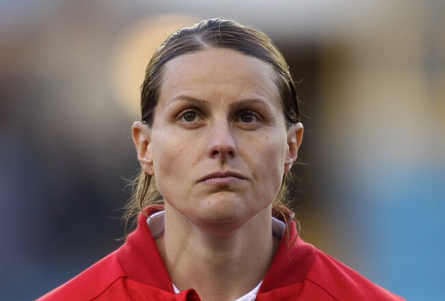 LONDON, ENGLAND - APRIL 01:  Kelly Smith of England looks on before the Women's World Cup Qualifier match between England and Spain at the New Den on April 1, 2010 in London, England.  (Photo by Julian Finney/Getty Images)