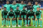 LUBANGO, ANGOLA - JANUARY 25:  The Nigerian team pose during the Africa Cup of Nations Quarter Final match between Zambia and Nigeria from the Alto da Chela Stadium on January 25, 2010 in Lubango, Angola. (Photo by Lefty Shivambu/Gallo Images/Getty Images)