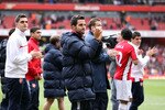 LONDON, ENGLAND - MAY 09: |Cesc Fabregas of Arsenal applauds the crowd during the Arsenal team appreciation lap after the end of the Barclays Premier League match between Arsenal and Fulham at The Emirates Stadium on May 9, 2010 in London, England.  (Photo by David Cannon/Getty Images)