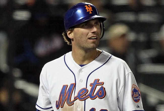 NEW YORK - MAY 10:  Jeff Francoeur #12 of the New York Mets looks on against the Washington Nationals on May 10, 2010 at Citi Field in the Flushing neighborhood of the Queens borough of New York City.  (Photo by Jim McIsaac/Getty Images)