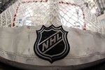 DALLAS - APRIL 08:  An NHL logo on a goal at American Airlines Center on April 8, 2010 in Dallas, Texas.  (Photo by Ronald Martinez/Getty Images)