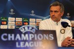 VARESE, ITALY - APRIL 19:  FC Internazionale head coach Jose Mourinho appears during a press conference ahead of their UEFA champions league semi-final, leg 1 match against Barcelona on April 19, 2010 in Appiano Gentile near Varese, Italy.  (Photo by Valerio Pennicino/Getty Images)