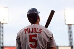 PITTSBURGH - MAY 07:  Albert Pujols #5 of the St Louis Cardinals waits in the on deck circle against the Pittsburgh Pirates during the game on May 7, 2010 at PNC Park in Pittsburgh, Pennsylvania.  (Photo by Jared Wickerham/Getty Images)