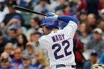 CHICAGO - APRIL 12: Xavier Nady #22 of the Chicago Cubs prepares to bat against the Milwaukee Brewers on Opening Day at Wrigley Field on April 12, 2010 in Chicago, Illinois. The Cubs defeated the Brewers 9-5.  (Photo by Jonathan Daniel/Getty Images)