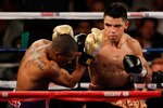 NEW YORK - MAY 15:  Victor Ortiz (R) hits Nate Campbell during the super lightweight fight at Madison Square Garden on May 15, 2010 in New York City.  (Photo by Chris Trotman/Getty Images)