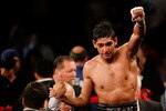 NEW YORK - MAY 15:  Amir Khan of Great Britain celebrates after defeating Paulie Malignaggi by TKO in the 11th round of his WBA light welterweight title fight at Madison Square Garden on May 15, 2010 in New York City.  (Photo by Chris Trotman/Getty Images)