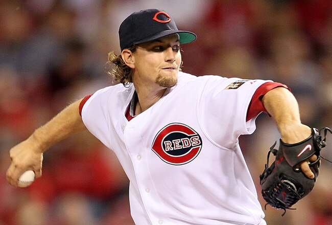 CINCINNATI - MAY 15:  Mike Leake #44 of the Cincinnati Reds throws a pitch during the Gillette Civil Rights Game against the St. Louis Cardinals at Great American Ball Park on May 15, 2010 in Cincinnati, Ohio.  (Photo by Andy Lyons/Getty Images)