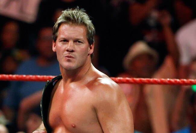 LAS VEGAS - AUGUST 24:  Wrestler Chris Jericho appears in the ring during the WWE Monday Night Raw show at the Thomas & Mack Center August 24, 2009 in Las Vegas, Nevada.  (Photo by Ethan Miller/Getty Images)