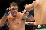 MONTREAL- MAY 8: Mauricio 'Shogun' Rua (L) looks at Lyoto Machida in their light heavyweight bout at UFC 113 at Bell Centre on May 8, 2010 in Montreal, Quebec, Canada.  (Photo by Richard Wolowicz/Getty Images)