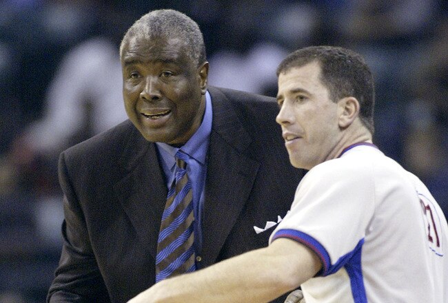 CHARLOTTE, NC - NOVEMBER 18:  Head coach Paul Silas of the Cleveland Cavaliers confers with official Tim Donaghy #21 during an NBA game against the Charlotte Bobcats on November 18, 2004 at the Charlotte Coliseum in Charlotte, North Carolina.  The Cavaliers won the game 106-89.  NOTE TO USER: User expressly acknowledges and agrees that, by downloading and/or using this Photograph, user is consenting to the terms and conditions of the Getty Images License Agreement.  (Photo By Grant Halverson/Getty Images)