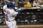 NEW YORK - MAY 11: Rod Barajas #21 of the New York Mets hits a 2 RBI double in the eighth inning against the Washington Nationals at Citi Field on May 11, 2010 in the Flushing neighborhood of the Queens borough of New York City.  (Photo by Nick Laham/Getty Images)
