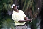 DORAL, FL - MARCH 12:  Vijay Singh of Fiji tees off on the 13th hole during round two of the 2010 WGC-CA Championship at the TPC Blue Monster at Doral on March 12, 2010 in Doral, Florida.  (Photo by Scott Halleran/Getty Images)