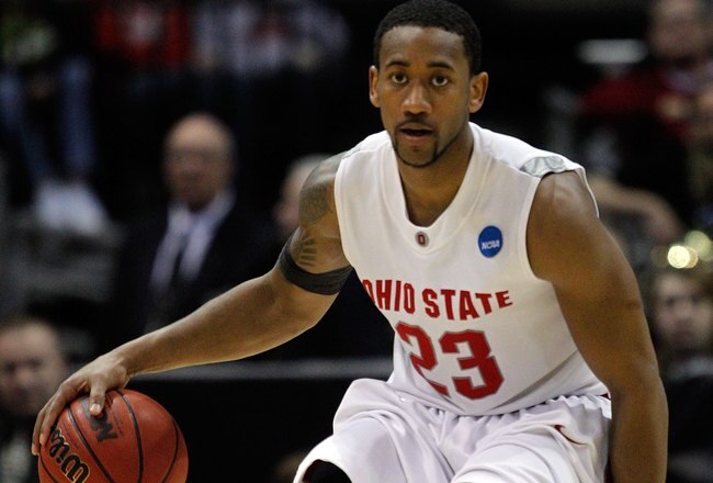 MILWAUKEE - MARCH 21:  David Lighty #23 of the Ohio State Buckeyes moves the ball while taking on the Georgia Tech Yellow Jackets during the second round of the 2010 NCAA men's basketball tournament at the Bradley Center on March 21, 2010 in Milwaukee, Wisconsin.  (Photo by Jonathan Daniel/Getty Images)