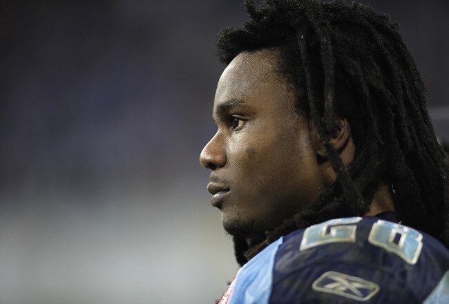NASHVILLE, TN - DECEMBER 13: Chris Johnson #28 of the Tennessee Titans looks on against the St. Louis Rams at LP Field on December 13, 2009 in Nashville, Tennessee. The Titans defeated the Rams 47-7 as Johnson scored three touchdowns. (Photo by Joe Robbins/Getty Images)