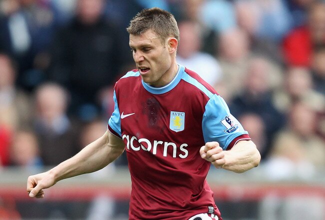 BIRMINGHAM, ENGLAND - MAY 09:  James Milner of Aston Villa in action during the Barclays Premier League match between Aston Villa and Blackburn Rovers at Villa Park on May 9, 2010 in Birmingham, England.  (Photo by Warren Little/Getty Images)
